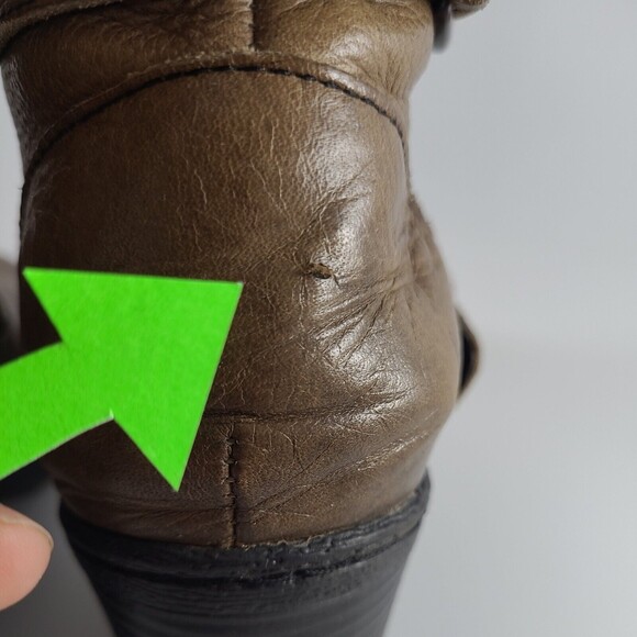 BOC Josephine Boot Lug Sole Buckle Strap Heeled Leather Brown Women's sz 8 Eu39 - Picture 9 of 12